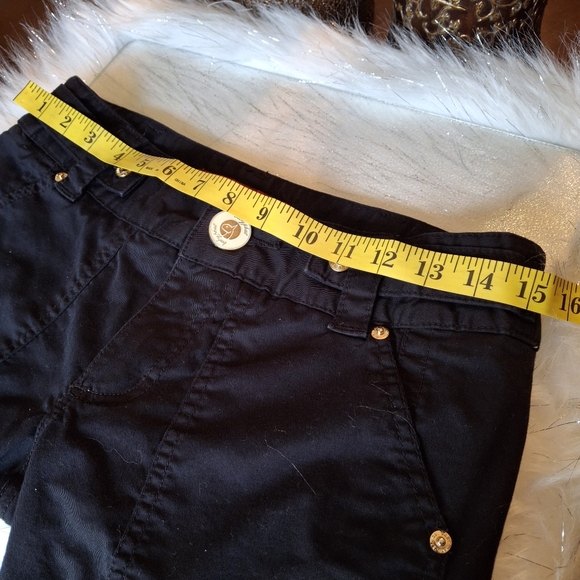 Baby Phat Y2K Pants Ankle Drawstring Hem Black Cotton Women Size 5 Junior - Picture 12 of 15